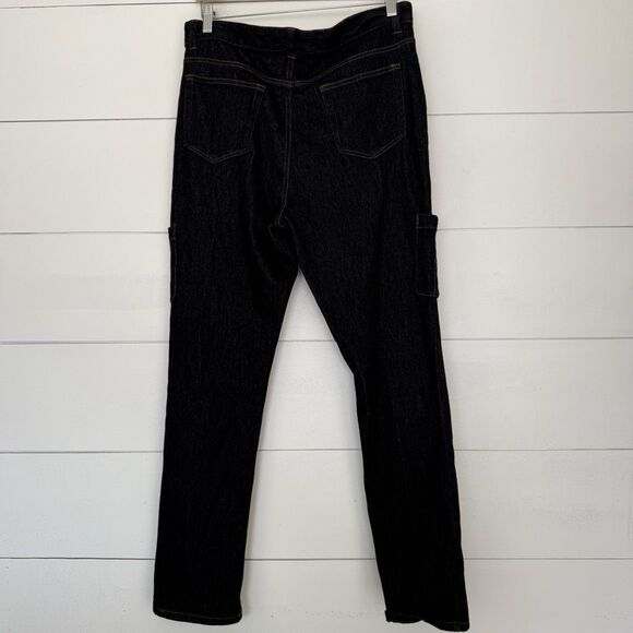 LL Bean Women’s 14 Regular Classic Fit Cargo Dark Wash Jeans New - Picture 4 of 7